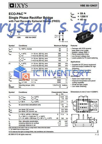 1 Stück IXYS VBE55-12NO7 Modul Versorgung Neu 100% Best Service Qualitätsgarantie - Bild 7 von 7