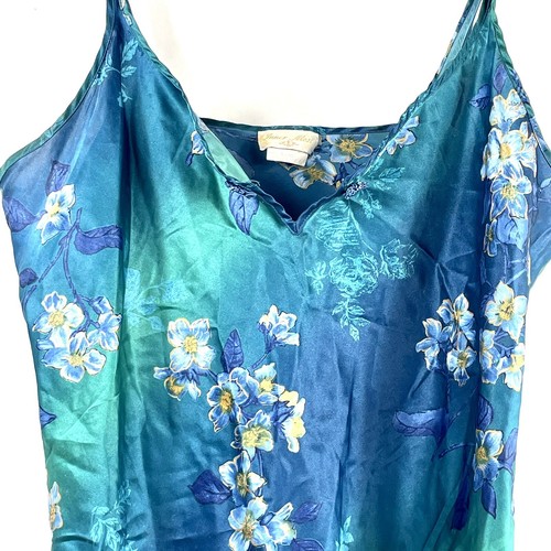 Inner Most Blue Satin Nightgown Lingerie Floral Sleepwear size XL Vintage - Picture 4 of 11
