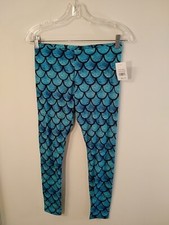 Sweet Heart multicolor mermaid print leggings med cotton spandex made in USA