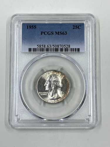 1955 25C PCGS MS63 Washington Quarter