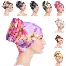 Women Hair Loss Head Scarf Turban Cap Flower Print Muslim Cancer Chemo Hat Cover