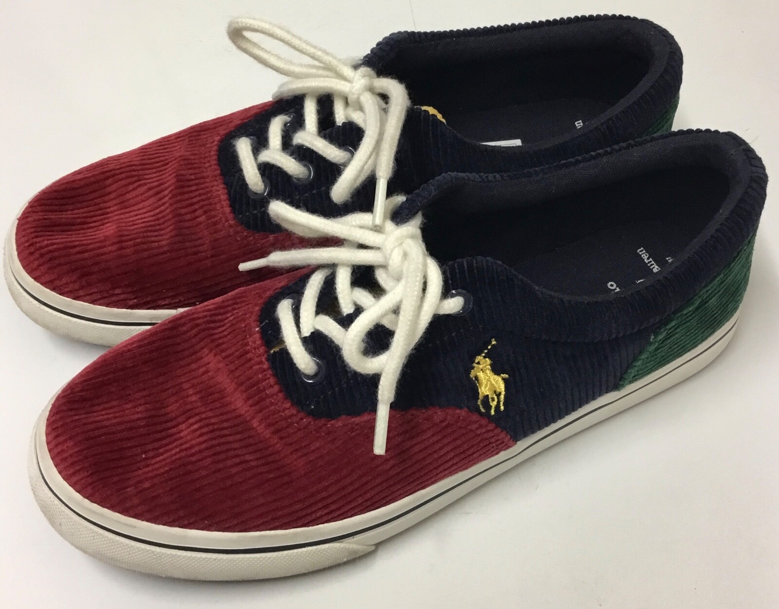 PONY Polo Ralph Lauren Shoes Mens Boys Size 5 (24.5 cm) Keaton Corduroy Colorblock