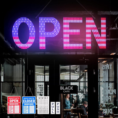 LED Open Signs for Business, 40''L X 14''W Inch Large Led Open Sign with 3 Scene M