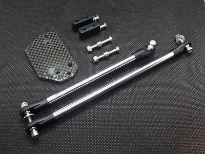 UKMonsters Tamiya Clodbuster/Clod Carbon Servo Plate with Linkage, steering kit
