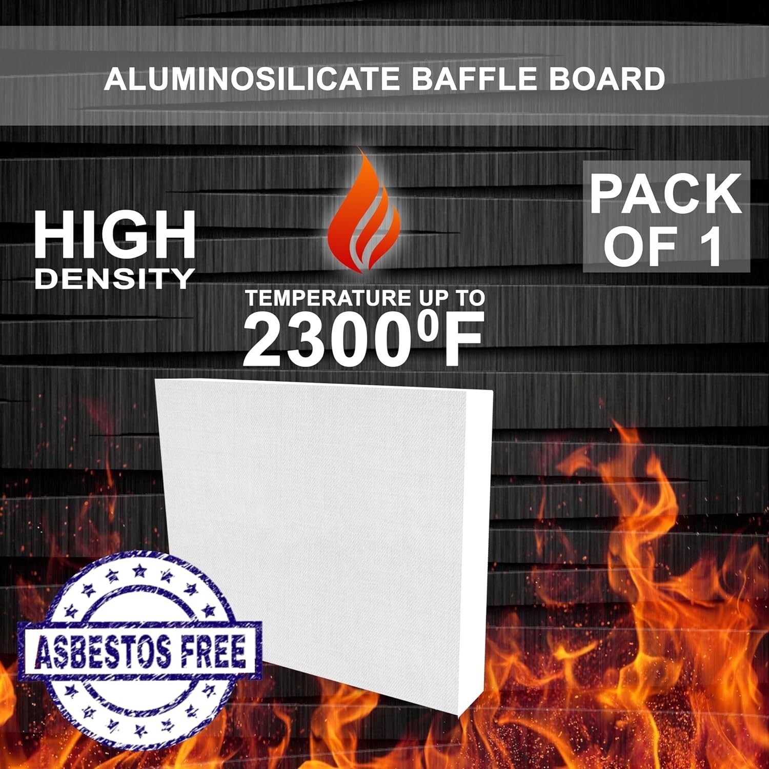 Universal Baffle Board, 12" x 11" x 1" Ceramic Baffle Board for Stove