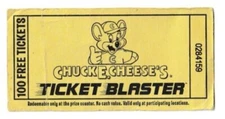 RARE: CHUCK E. CHEESE TICKET BLASTER 100 TICKETS ORIGINAL PRIZE REDEEM 🏆🌟