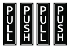 8x2.5" Pull 2/pack and Push 2/pack Sticker Business shop Glass Door Sticker