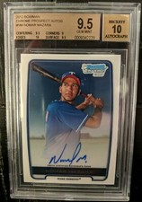 2012 1st Bowman Chrome Nomar Mazara BGS 9.5 GEM MINT AUTO-10 ROOKIE RC Rangers