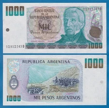 Argentina 1000 Pesos P 317b Series "D" UNC 1983 / 1985 ( P 317 b )