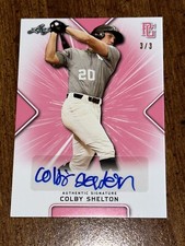 COLBY SHELTON 2021 LEAF PERFECT GAME PINK AUTOGRAPH #3/3 ALABAMA FLORIDA
