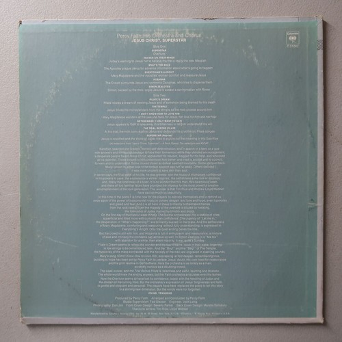 Percy Faith Jesus Christ Super Star Vinyl LP Columbia VG 53 - Picture 2 of 4