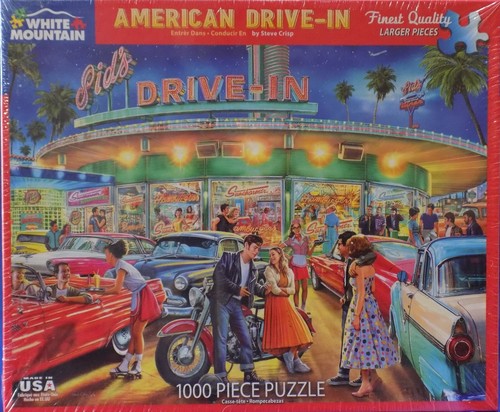 White Mountain Puzzles 'AMERICAN DRIVE-IN' 1000pc Jigsaw Puzzle