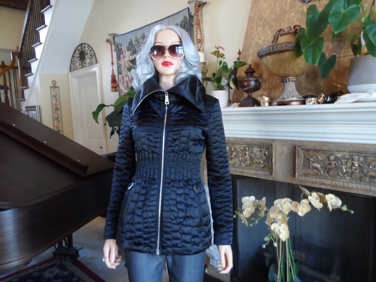 Prada Sport Black Quilted Nylon High Collar Jacket Size IT P | eBay