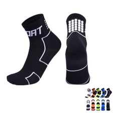 Pro Men Women Reflective Cycling Sports Ankle Socks XC Riding Bicycle Bike Black