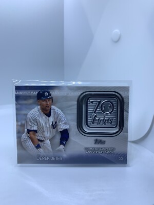 Derek Jeter 2021 Topps Series One Commemorative 70th Anniversary Logo Patch