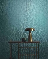 Vliestapete Wellenmuster Linienstruktur Moiré Petrol Metallic 34925 (9,94€/1Qm)