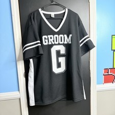 Davids Bridal Groom Jersey Mens Size Large Wedding Reception Shirt Bachelor Gift