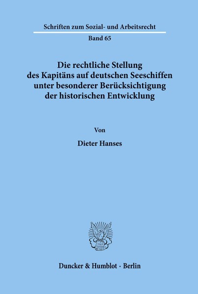 Dieter Hanses | Die Rechtliche Stellung Des KapitäNs Auf Deutschen...-image