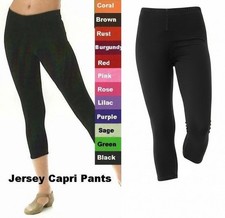 Capri PANTS ONLY Dance Costume Matte Jersey Color  Size Choice Tap Dancewear