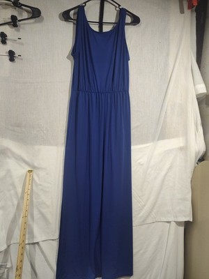 Divided H M Women's Size M Blue Maxi Long Dress Sleeveless Stretch Casual Summer