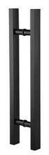 Black 24" Rectangle Shape Modern Pull Entrance Gate Long Handle Stainless Steel