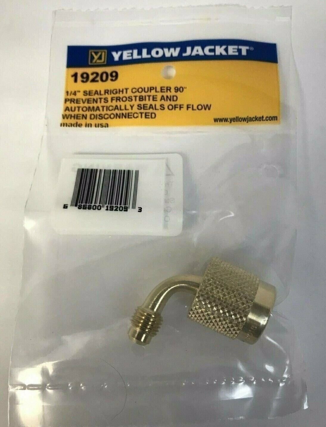 Yellow Jacket 19209 Seal Right Quick Coupler 90&deg; x 1/4"