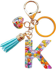 Colorful Initial Letter Keychains for Women Girls Alphabet Keychain