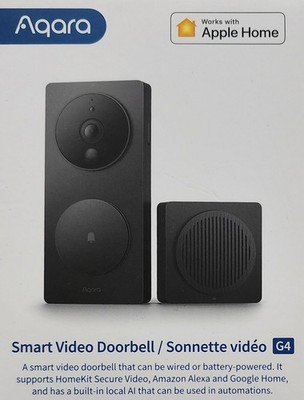 Aqara Smart Video Doorbell G4 with Chime | Black | Smart Home