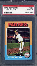 1975 Topps Mini Baseball #484 Glenn Beckert PSA 9 San Diego Padres Chicago Cubs