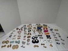 Vintage To More Modern Lot of 79 Clip On Screw On Earrings Pre-Owned