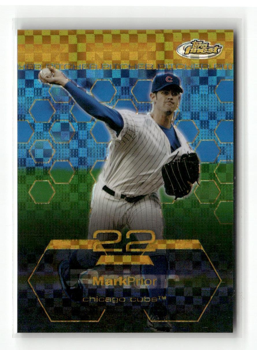 2003 Finest #41 Mark Prior Uncirculated Gold X-Fractors #/199
