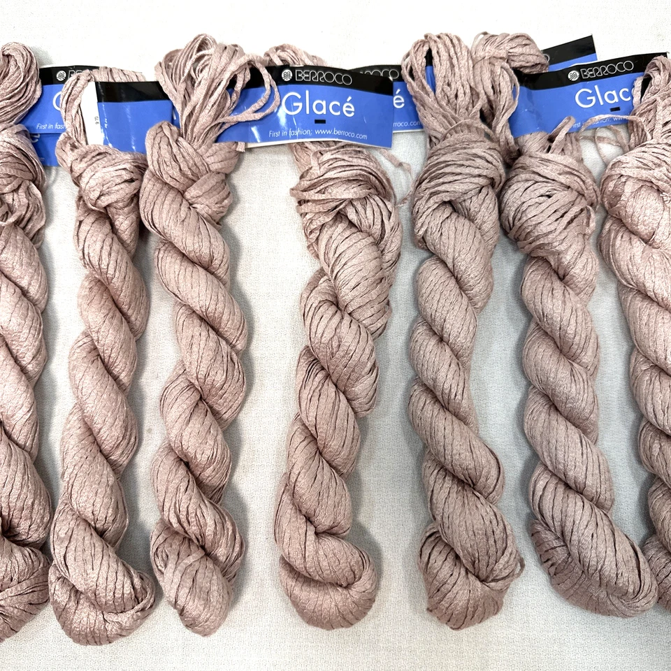 NEW Berroco Glace Ribbon Yarn 10 Skeins Color 2344 Pink Dye Lot 94 50 Grams - Image 4 of 4