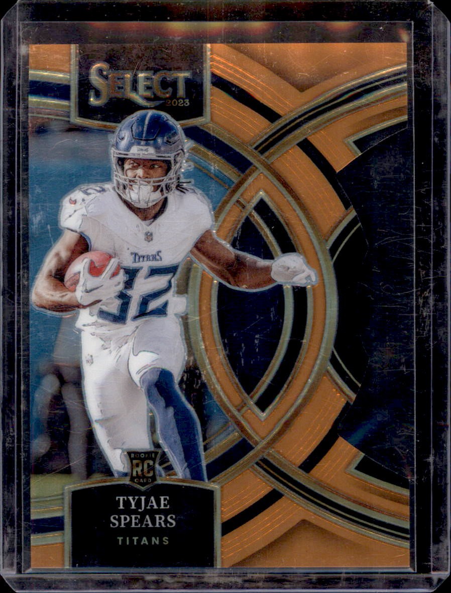 2023 Panini Select #172 Tyjae Spears Orange Prizms Die Cuts #/399
