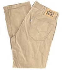 Levi's 505 Straight Fit Jeans Men's 38x32 (36x30) Tan Denim Light Wash Gorpcore