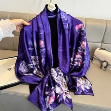 80 180cm Large Shawl Beach Wraps For Women Luxury Floral Printed Scarf Imitation