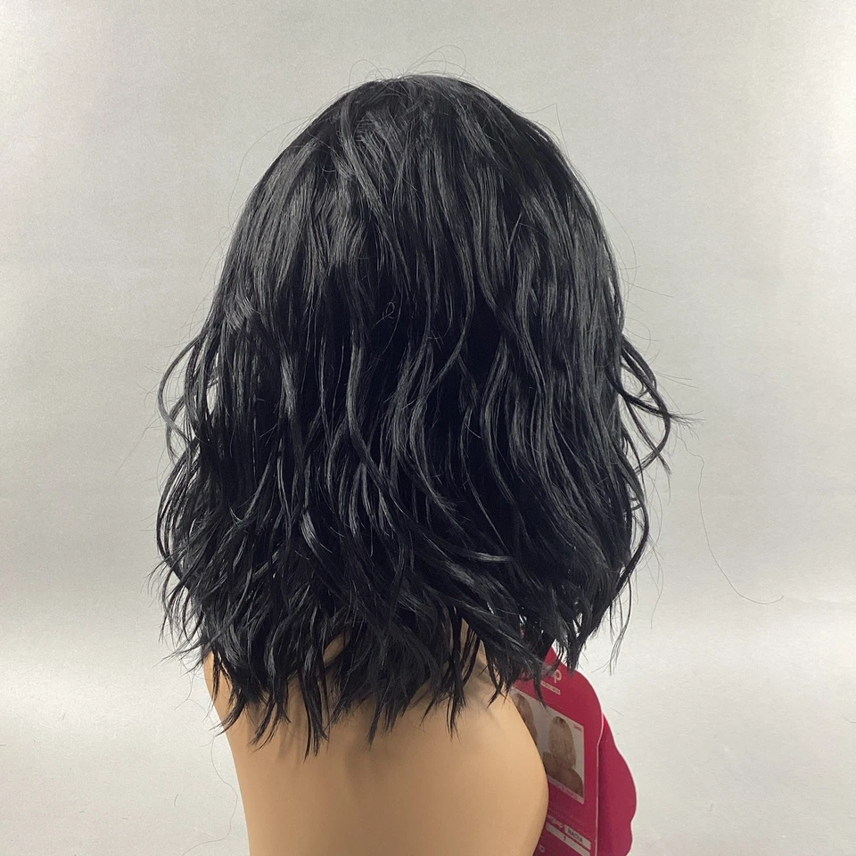 Nadia Short Wavy #1 Jet Black Synthetic Full Wig - Image 4 of 4