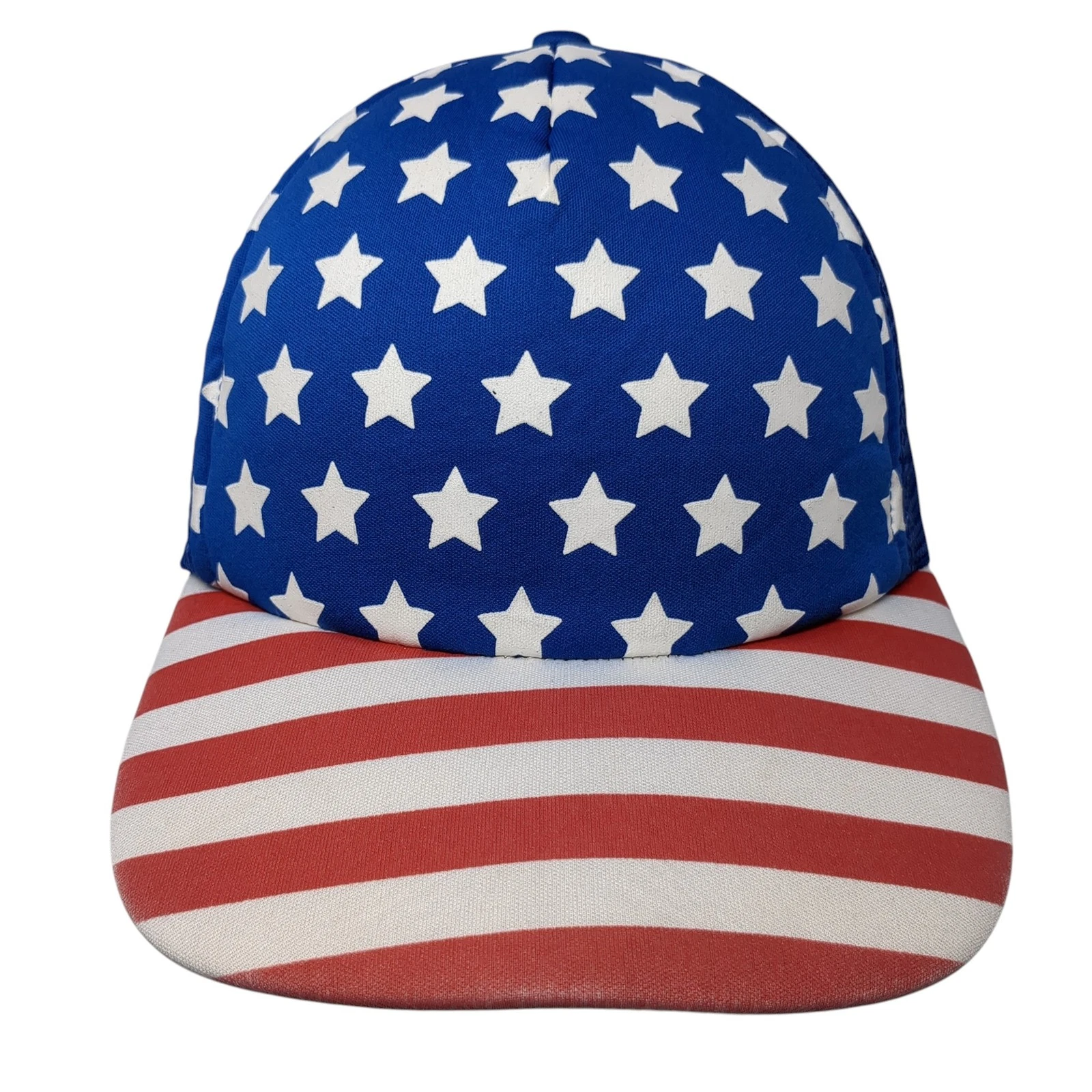 USA Flag Snapback Mesh Back Trucker Hat Multicolor One Size Patriotic