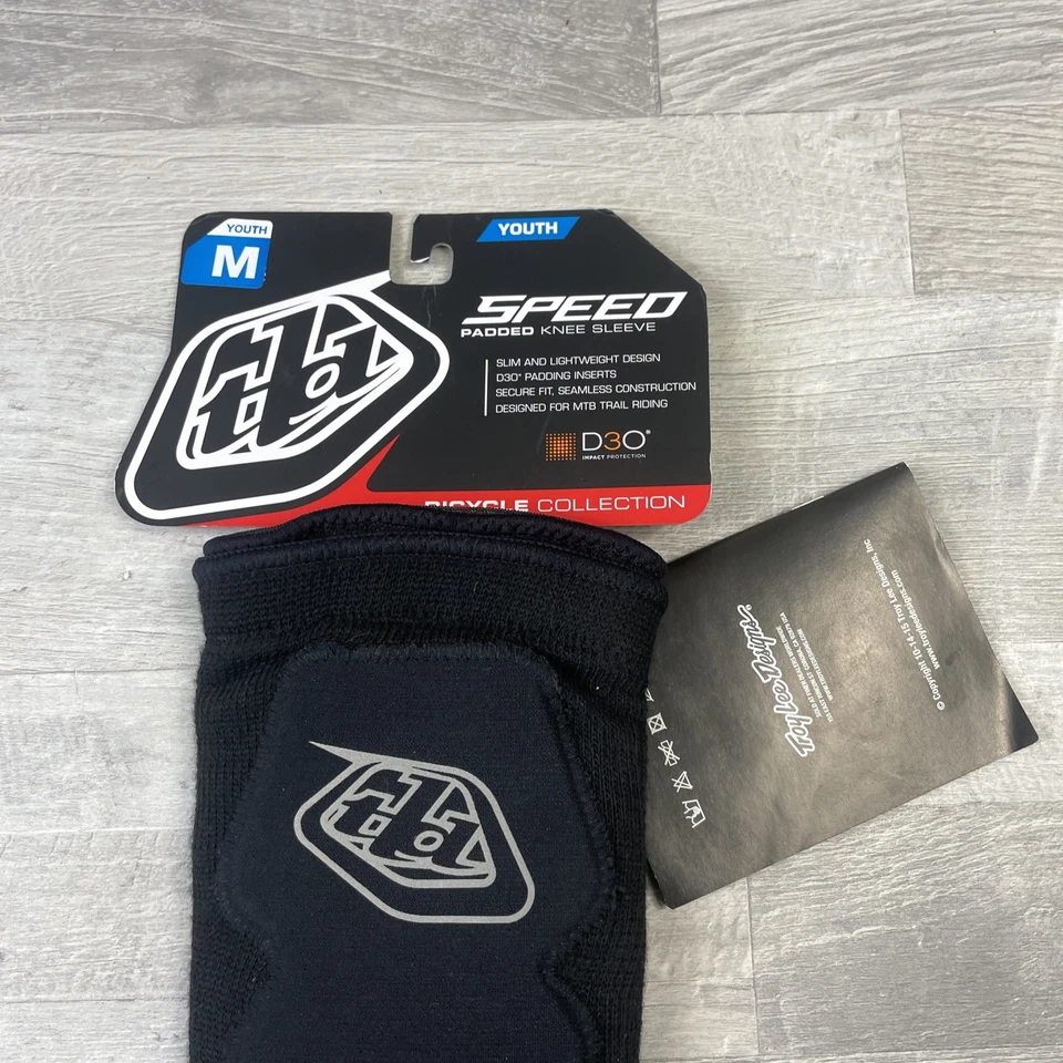 Troy Lee Designs Youth Solid Black Speed Knee Sleeve Youth Medium - Image 2 of 4