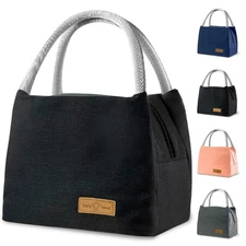 Lunch Bag For Women Insulated Large Lunch Tote Lunch Box Black