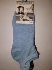 New Women's Sockopath 2 Pair No Slip Heel Socks 