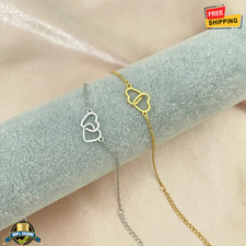 3 Colors Stainless Steel Hollow Heart Bracelet Women Girl Couple Jewelry Gift