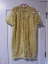 Vintage Yellow Lacy Sheer Soft Bed Jacket with Tie Up