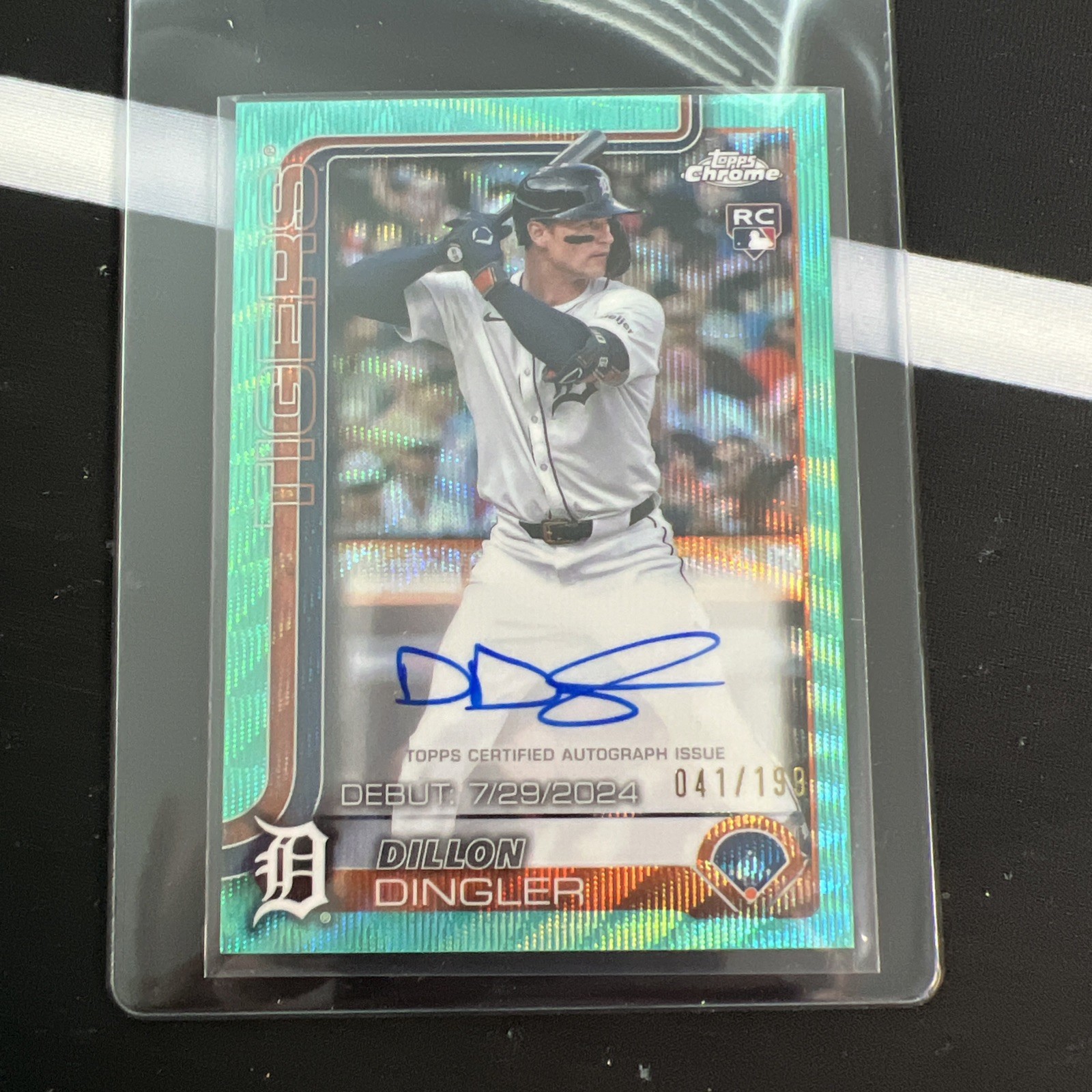 Dillon Dingler MLB Debut 2025 Topps Chrome Rookie Aqua Wave Auto /199 #CRDA-DD