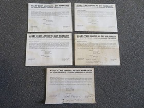 8 Atari 2600/7800 Manual Lot with 5 Warranty Card & Prosystem Owner Manual
