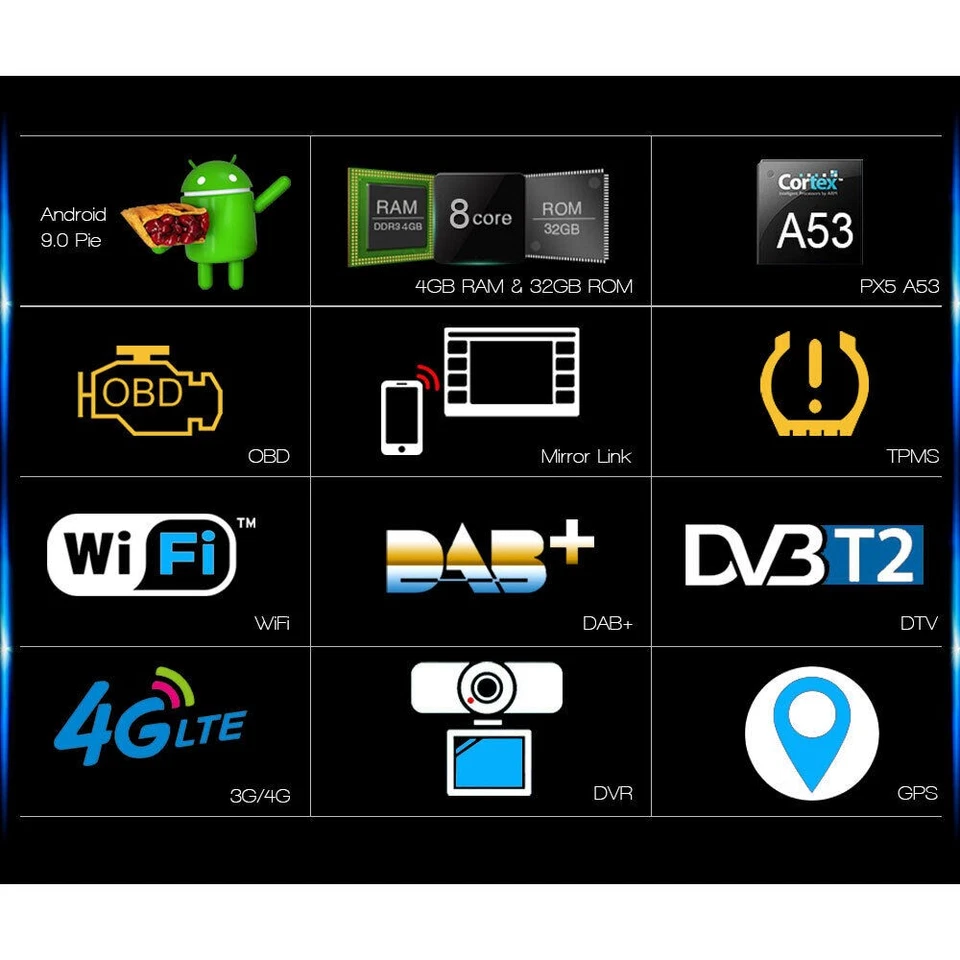 8-Kern 9" Android 9 Autoradio Navi Für VW Golf Polo Caddy Skoda Passat 4GB+32GB - Bild 2 von 4