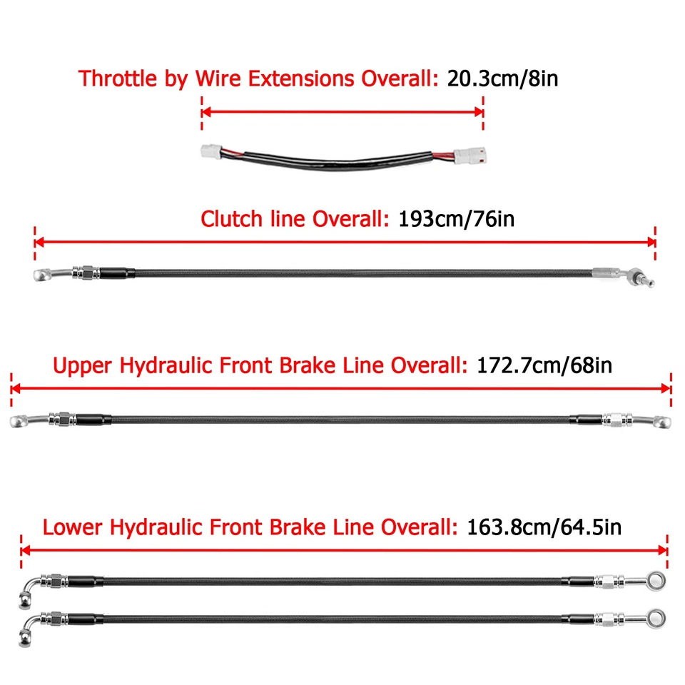 Cable TBW embrague freno manillar 12"-14" para Harley FLHR FLHX ABS Foto 2 de 4