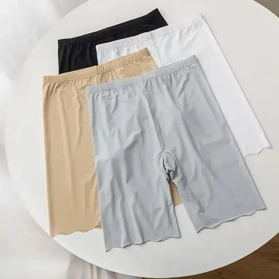 Women's Seamless Ice Silk Safety Shorts Anti-Rub High Waist Panties