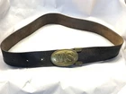 Antique Civil War Era U.S. Brass Buckle Leather Belt