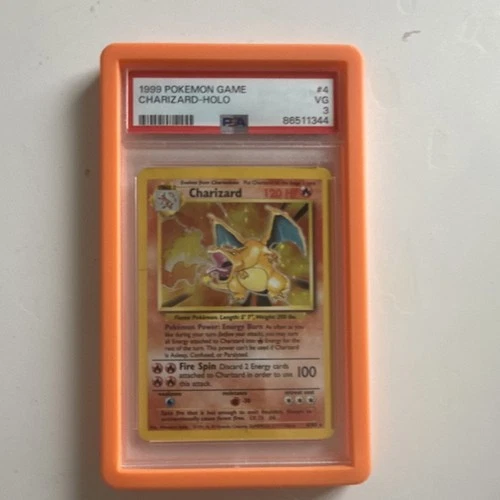 Pokémon TCG Charizard Base Set Holo Rare PSA 3 1999 #004/102 Card Stock