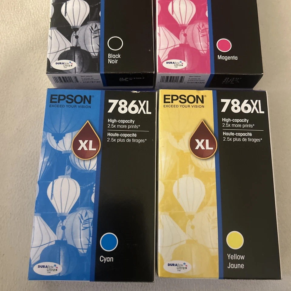 4-PACK EPSON GENUINE 786XL BLACK & COLOR INK WORKFORCE WF-4630 - Image 2 of 4